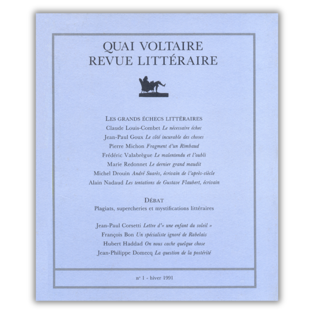 Quai Voltaire, revue littéraire 1991-1994 Alain Nadaud